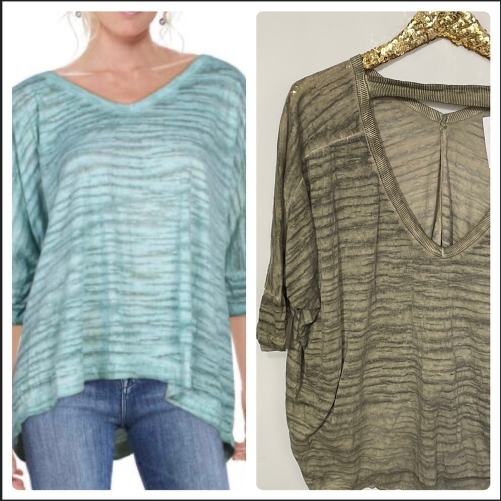 Anthropologie Maronie Womens Burnout Cut Out Tee Top